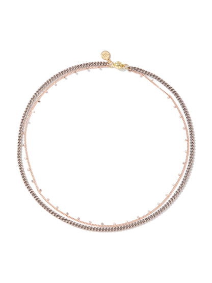 Kyran Necklace Long - Light Rose Gold Metallic Platinum
