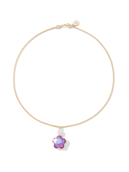 La Vie En Rose Necklace - Gold Lilac Kiss