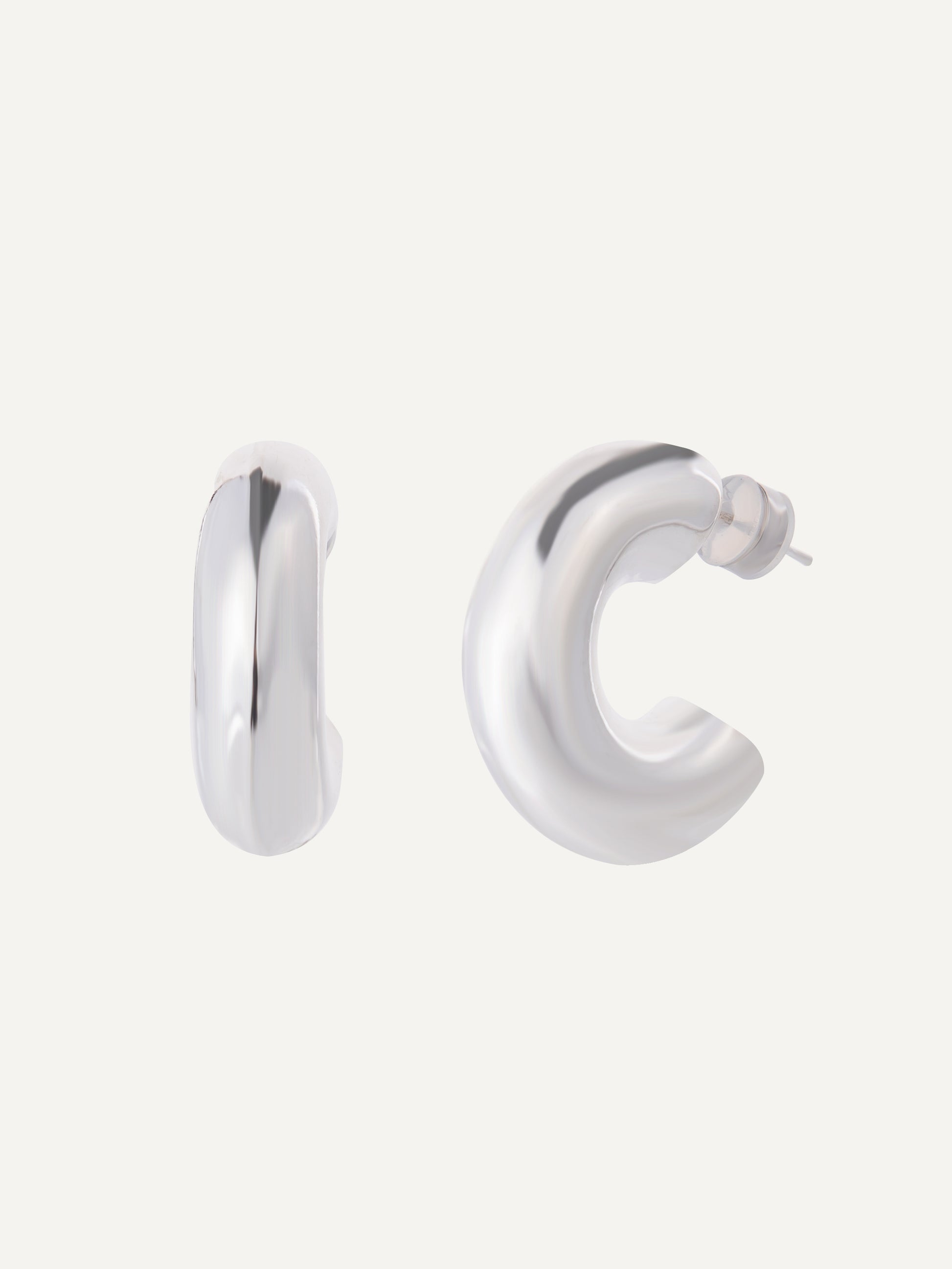 Lara Earrings - Liquid Metallic Pearl White