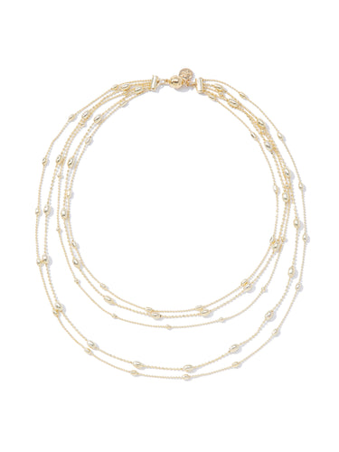 Lively Droplets Multi Layered Necklace - Metallic Moonlight