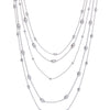 Lively Droplets Multi Layered Necklace - Silver
