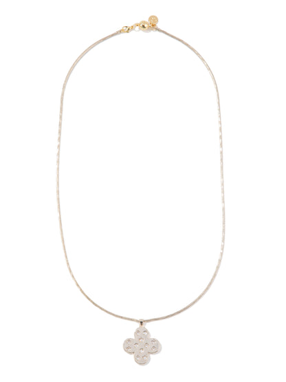 Louie Goes To Paris Necklace - Metallic Linen