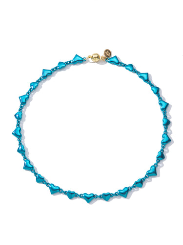 Love Me Necklace - Metallic Mermaid Blue
