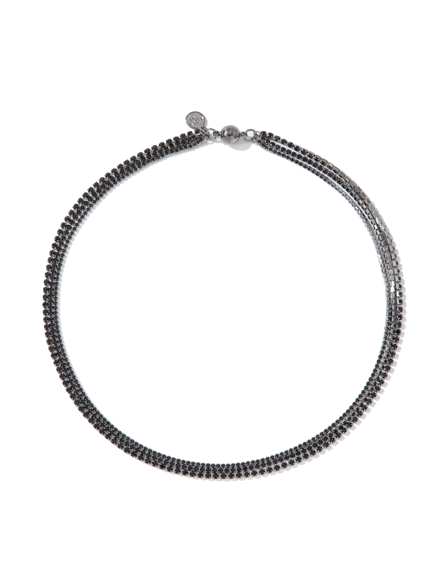 Love Stitch Multi Layered Necklace - Gunmetal