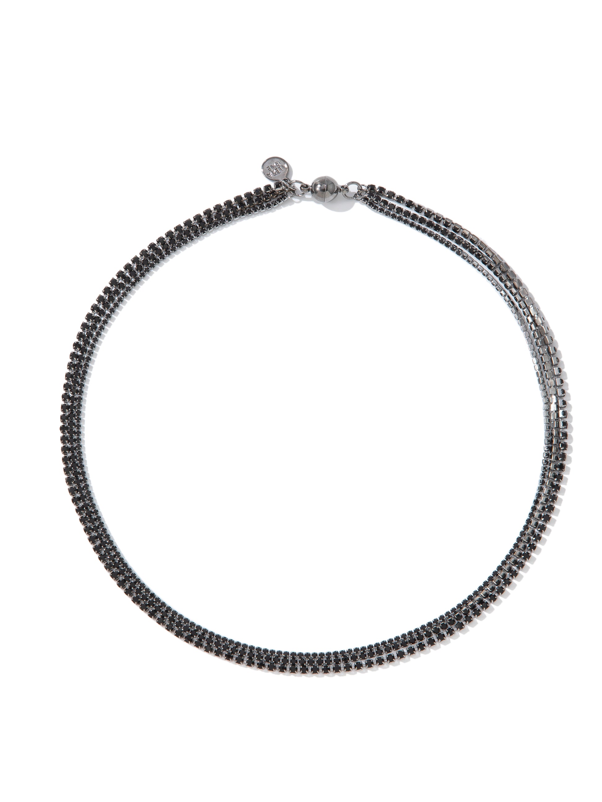 Love Stitch Multi Layered Necklace - Gunmetal