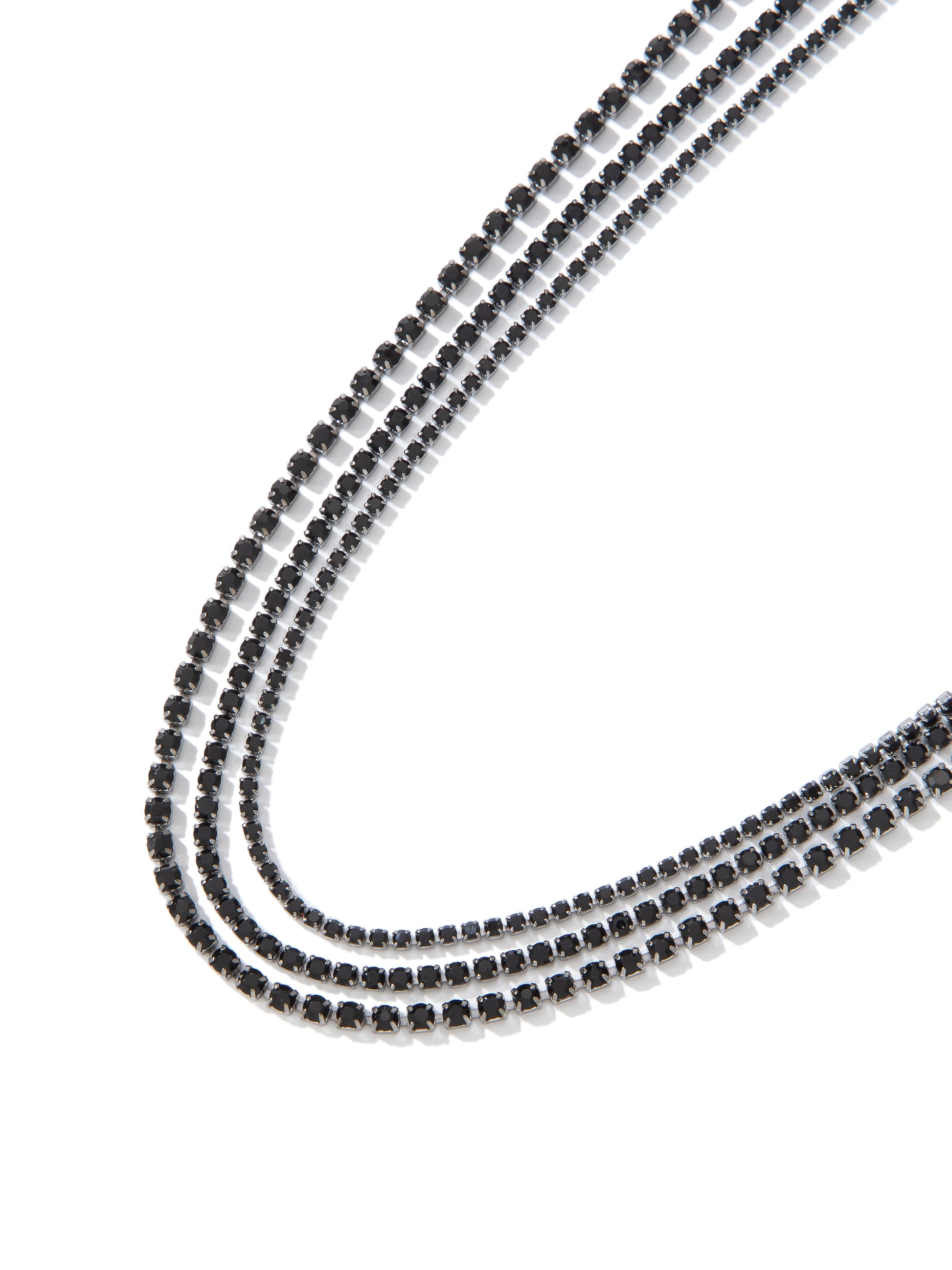 Love Stitch Multi Layered Necklace - Gunmetal