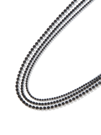 Love Stitch Multi Layered Necklace - Gunmetal