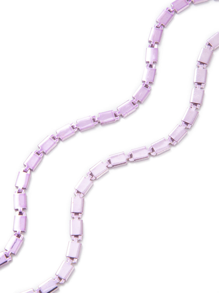 Across The Line Necklace -  Liquid Metallic Lavender Mist