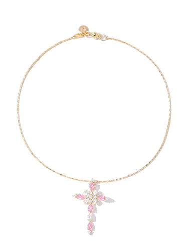 Lucky Cross Necklace - Petal