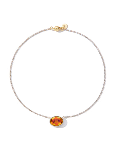 Lila Necklace - Linen Amber Glow