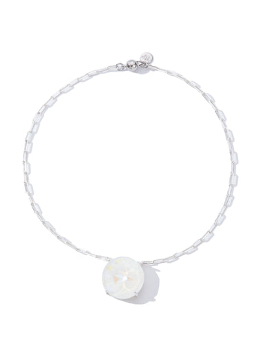 Madrid Nights Necklace - Liquid Metallic Pearl White Opal