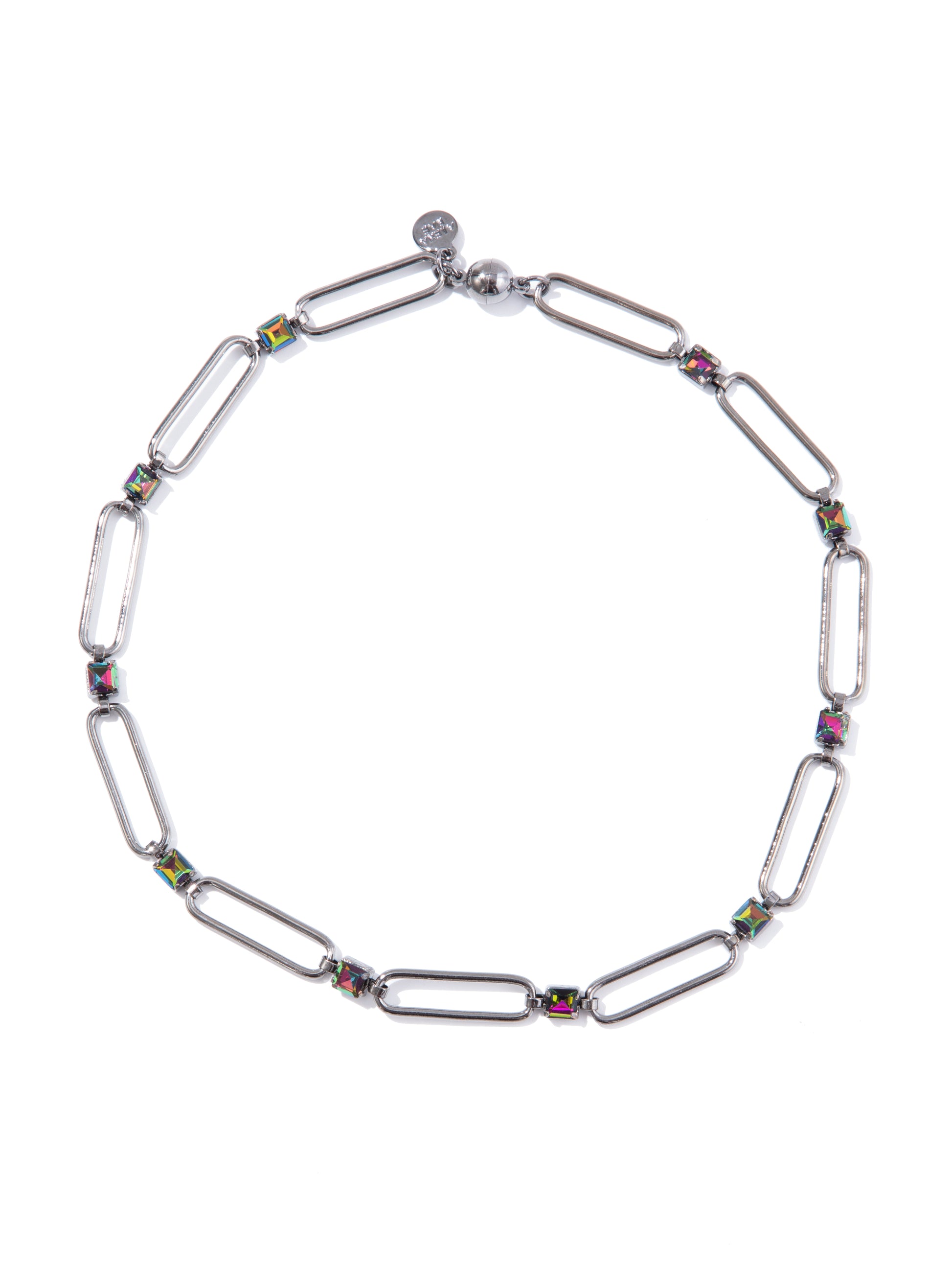 Mallie Necklace - Gunmetal Rainbow AB