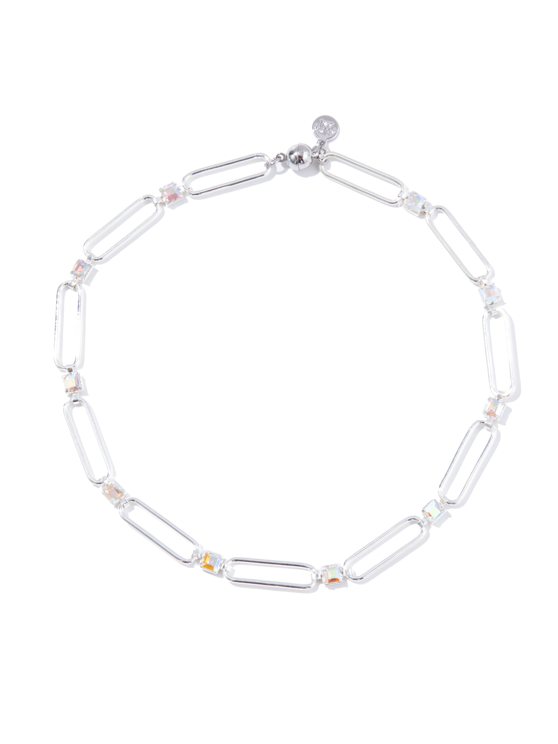 Mallie Necklace - Liquid Metallic Pearl White Clear AB