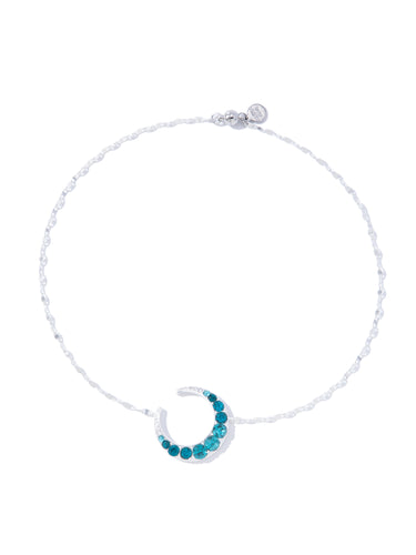 Midnight Moon Necklace - Liquid Metallic Pearl White