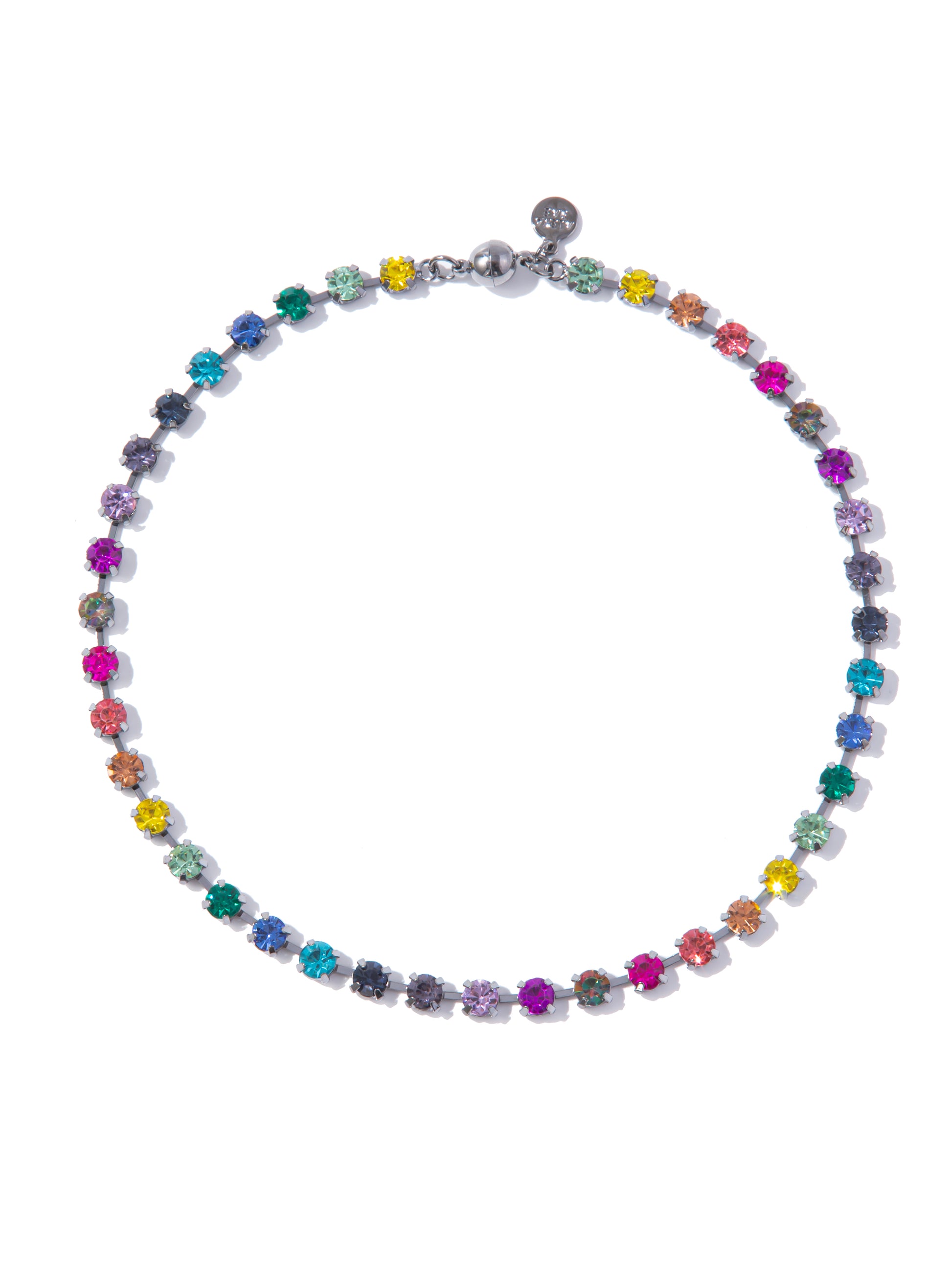 Mini Ava Necklace - Gunmetal Bright Multi
