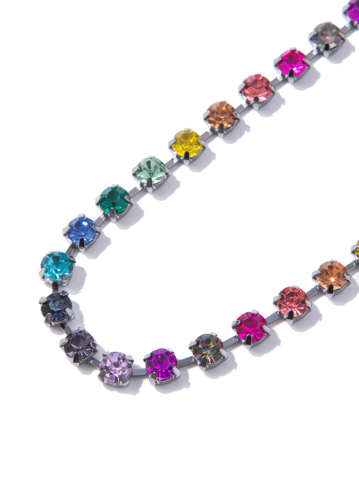 Mini Ava Necklace - Gunmetal Bright Multi