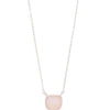 Mini Crystal Glow Square Necklace - Liquid Metallic Pearl White Pinky Promise
