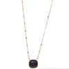 Mini Crystal Glow Square Necklace - Amethyst