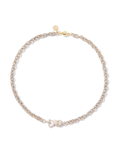 Mini Skully Necklace - Metallic Linen