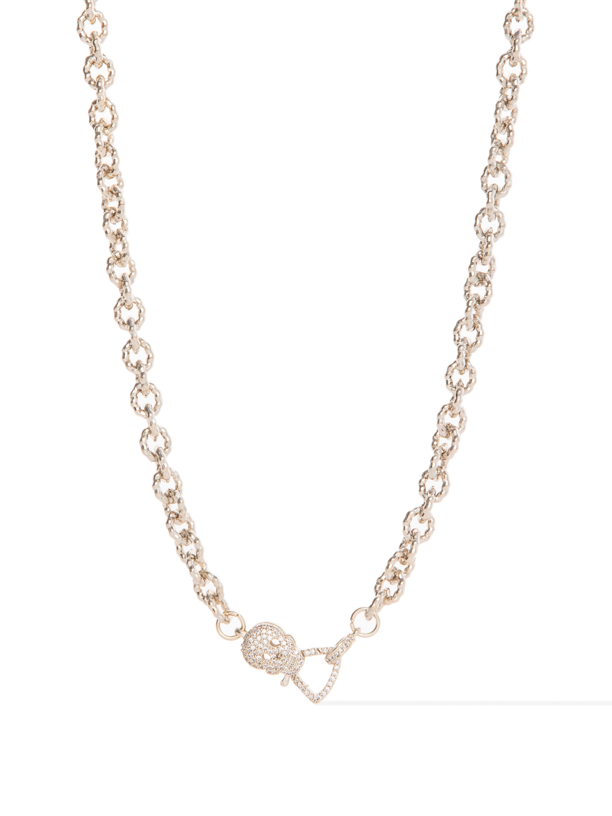 Mini Skully Necklace - Metallic Linen
