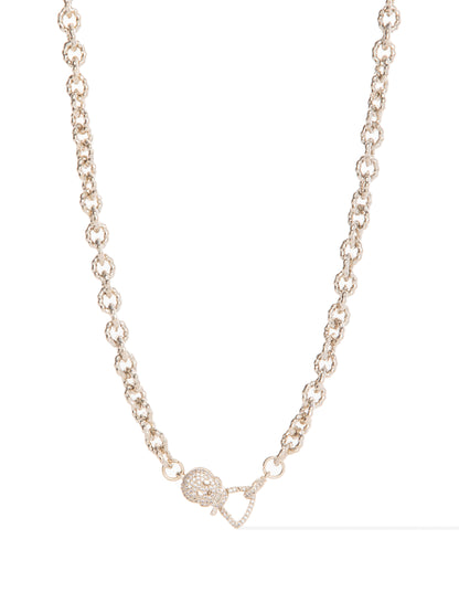 Mini Skully Necklace - Metallic Linen