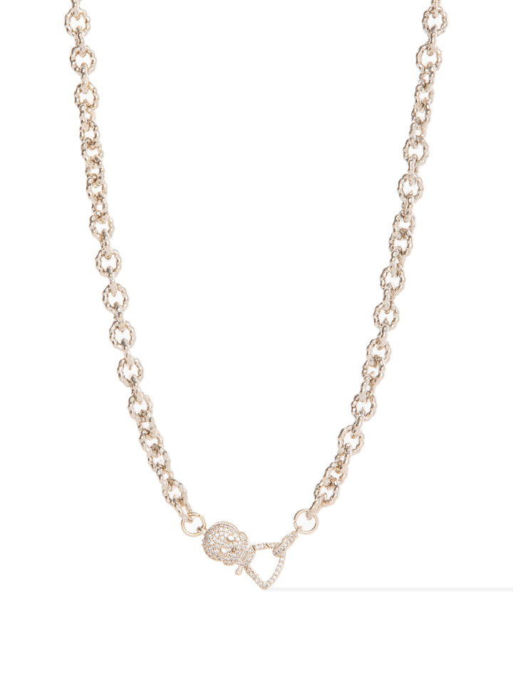 Mini Skully Necklace - Metallic Linen