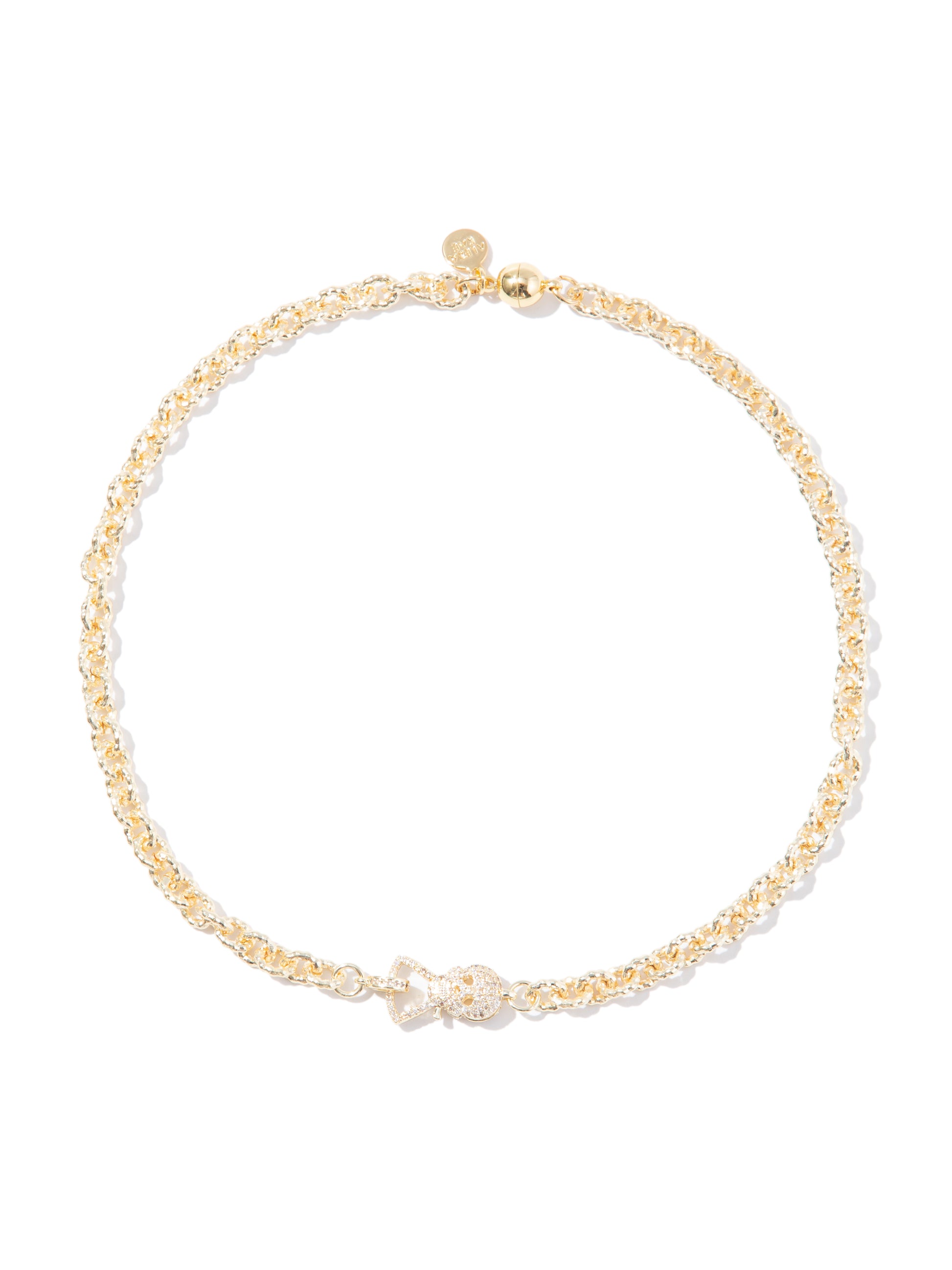 Mini Skully Necklace - Metallic Moonlight