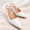 Betty Strap Back Heels - White PU