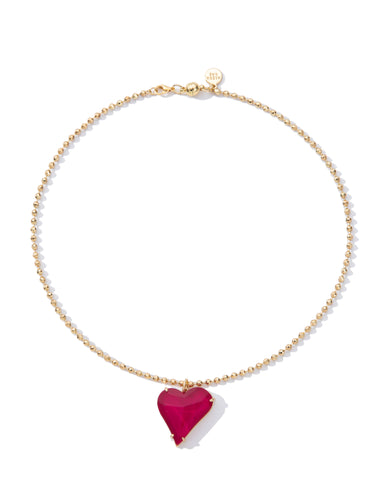Mon Amour Necklace - Gold Ruby Kiss