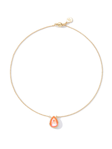 Moon Drops Necklace - Neon Coral