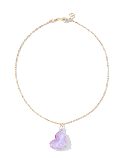 Moonlight Serenade Necklace - Gold Lilac Kiss