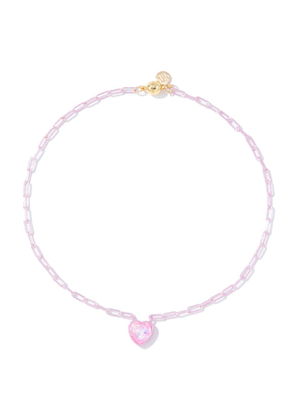 Moonlit Melody Necklace - Metallic Tickle Me Pink