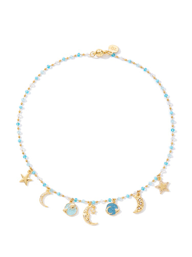 Moonstruck Necklace - Gold Pale Blue
