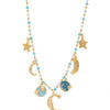 Moonstruck Necklace - Gold Pale Blue