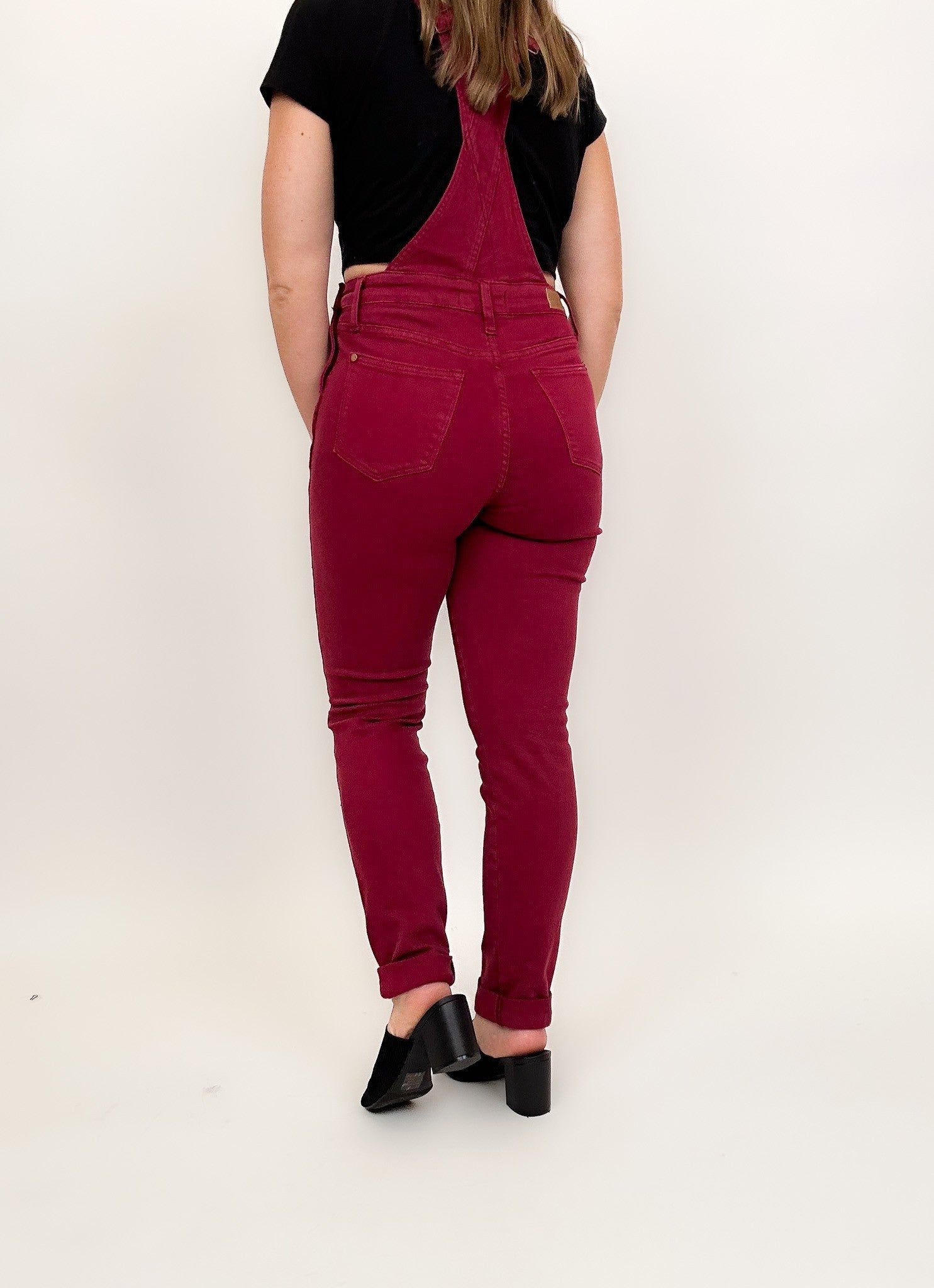 Judy Blue Work It Overalls - Maroon