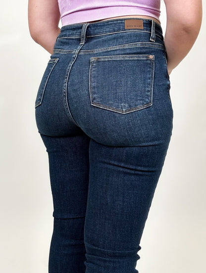 Judy Blue High Rise Button Fly Cut Off Skinny Jeans