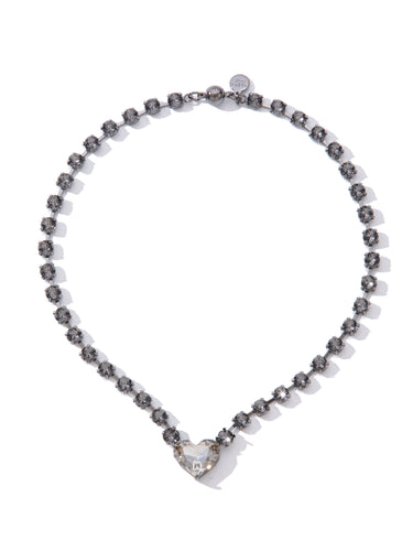 Opaline Love Necklace - Gunmetal
