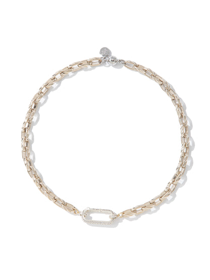 Ophelia Claire Necklace - Metallic Linen Pearl White