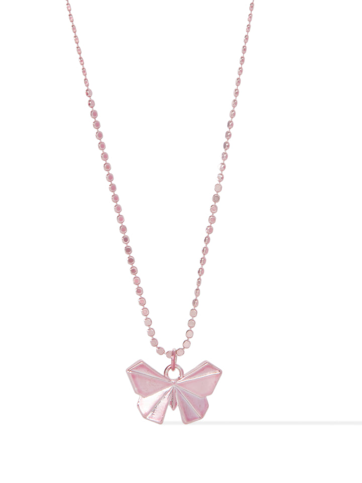 Origami Butterfly Necklace - Metallic Pastel Lollipop