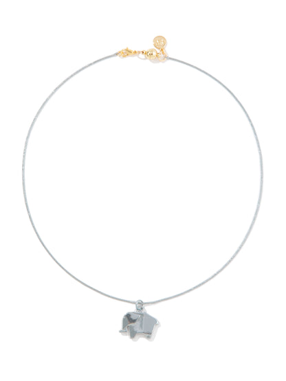 Origami Elephant Necklace - Metallic Air