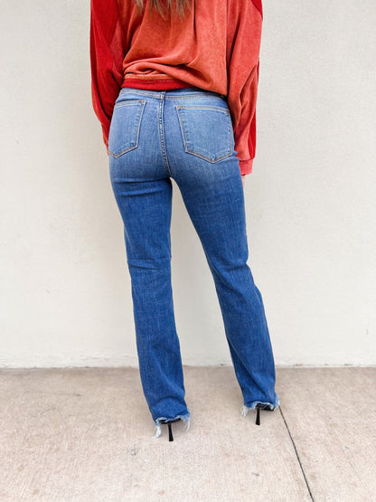 Judy Blue Nashville Hot Frayed Hem Straight Jeans