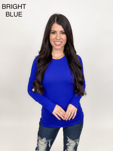 Slimming Long Sleeve Round Neck Tee