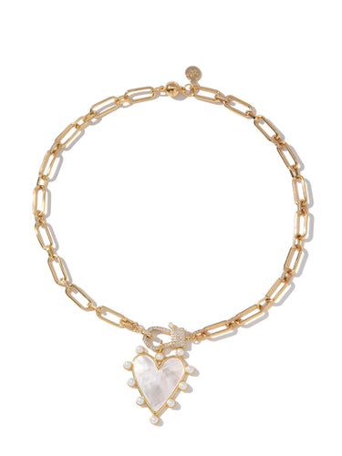 Pearl Love Necklace - Gold