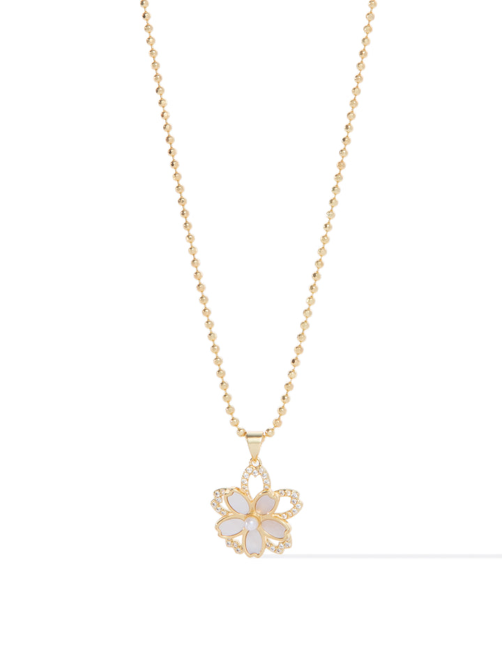 Pearl Petals Necklace - Gold