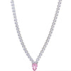 Petal Diamonds Necklace - Silver Petal