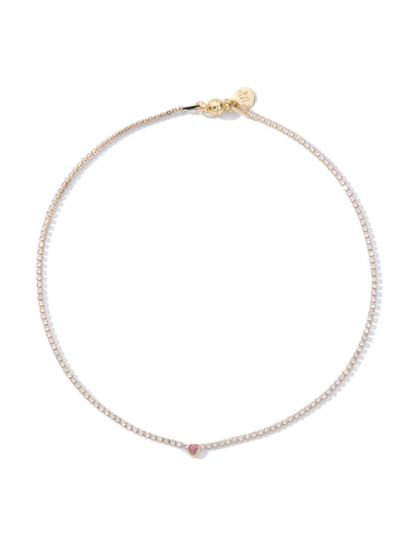 Petite Heart Necklace - Gold Petal