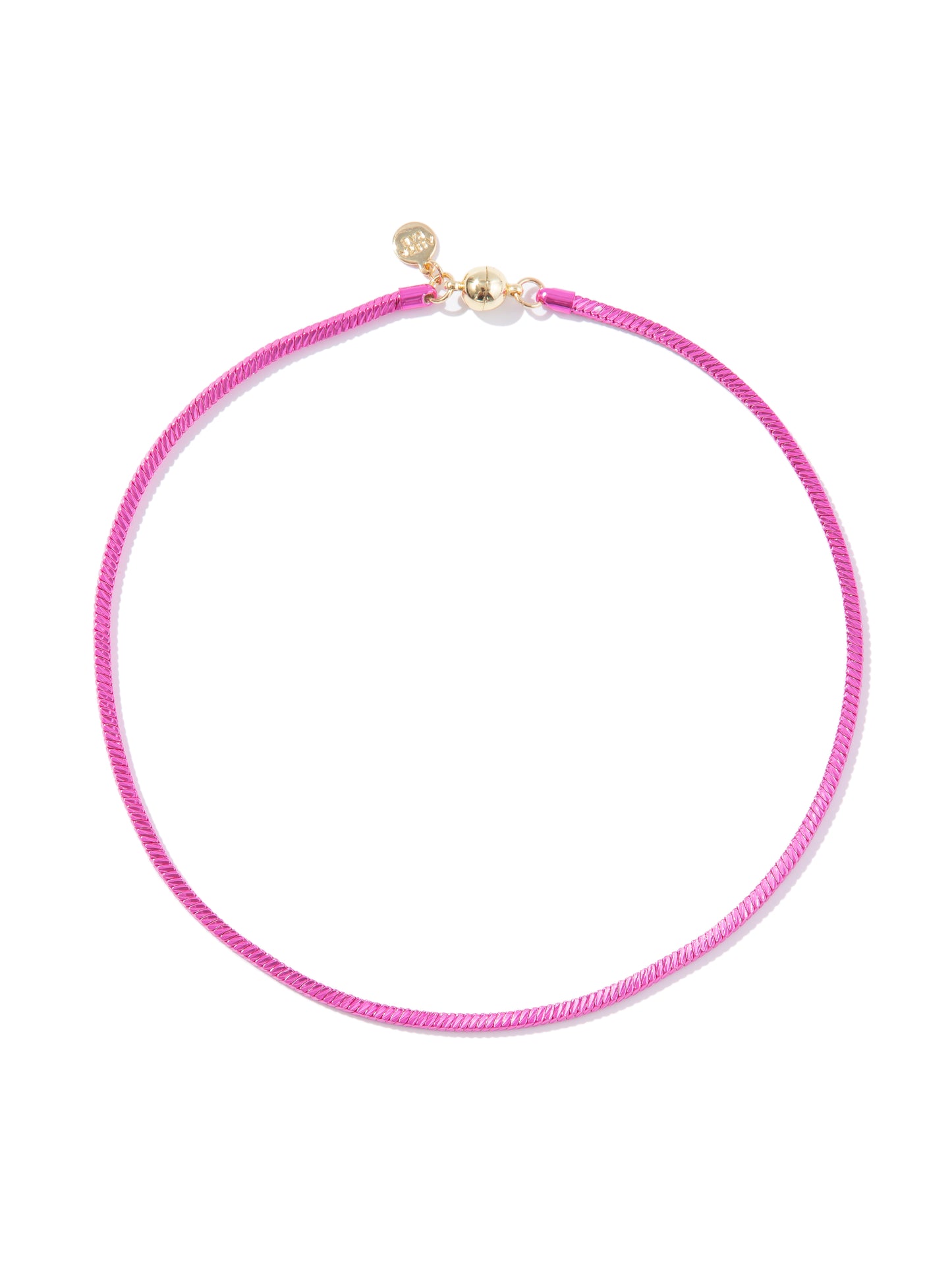 Portia Necklace - Metallic Barbie Pink