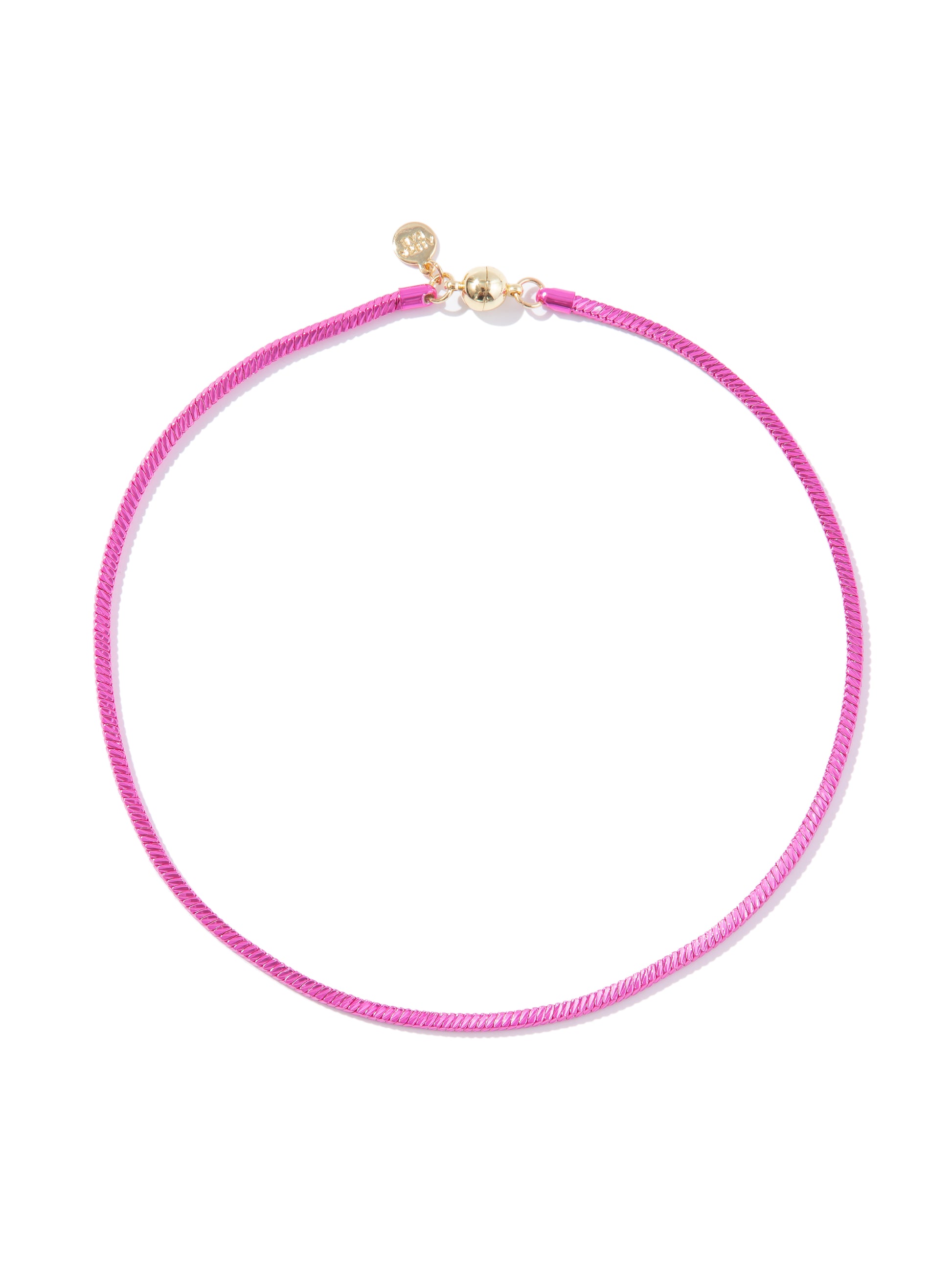 Portia Necklace - Metallic Barbie Pink