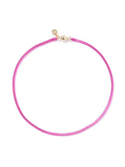 Portia Necklace - Metallic Barbie Pink