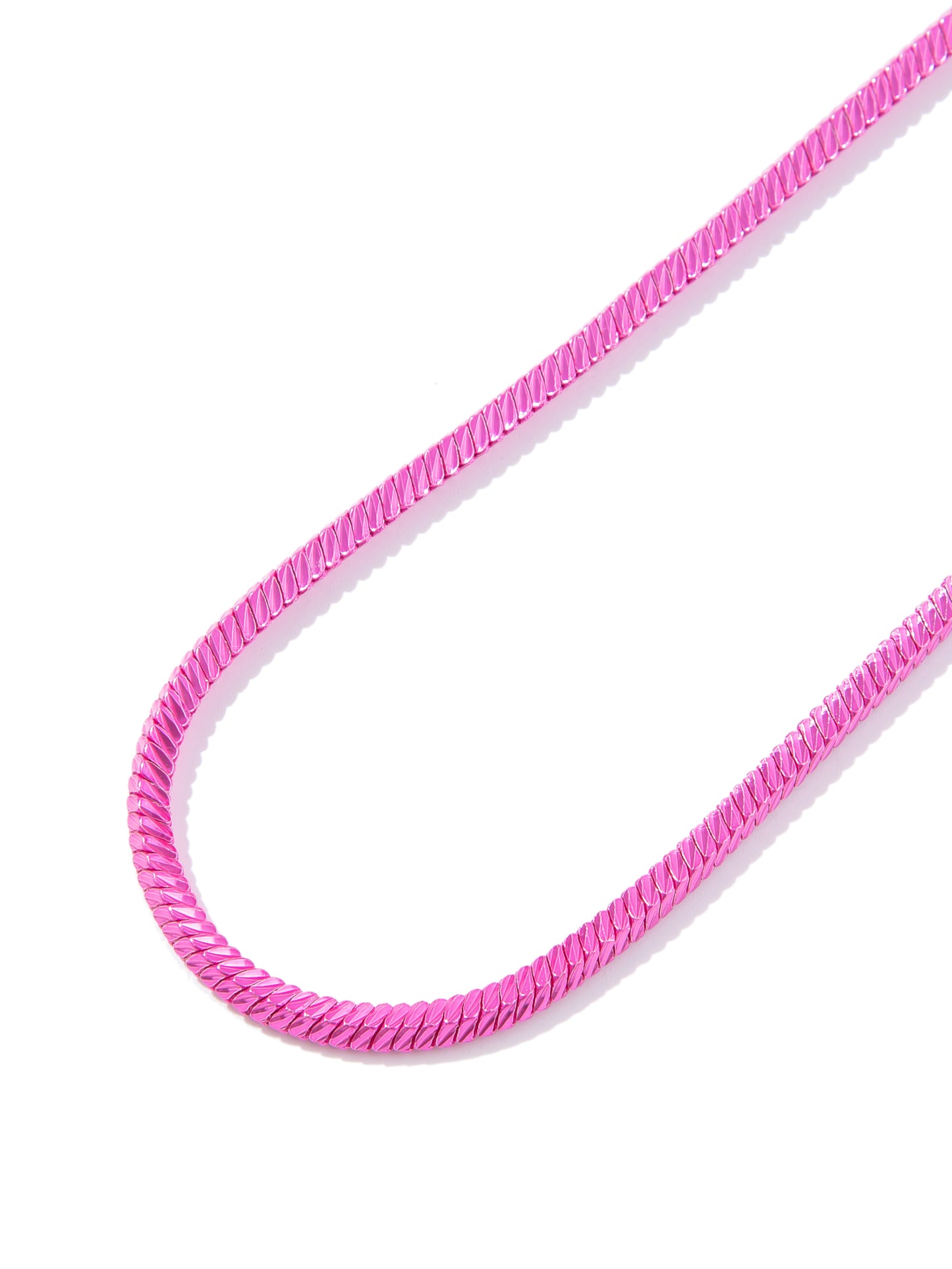 Portia Necklace - Metallic Barbie Pink